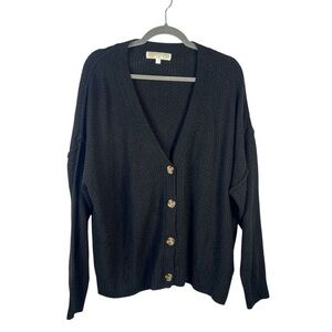 Sugar Moon Black Thin Layering Button Up Cardigan Juniors Size Large